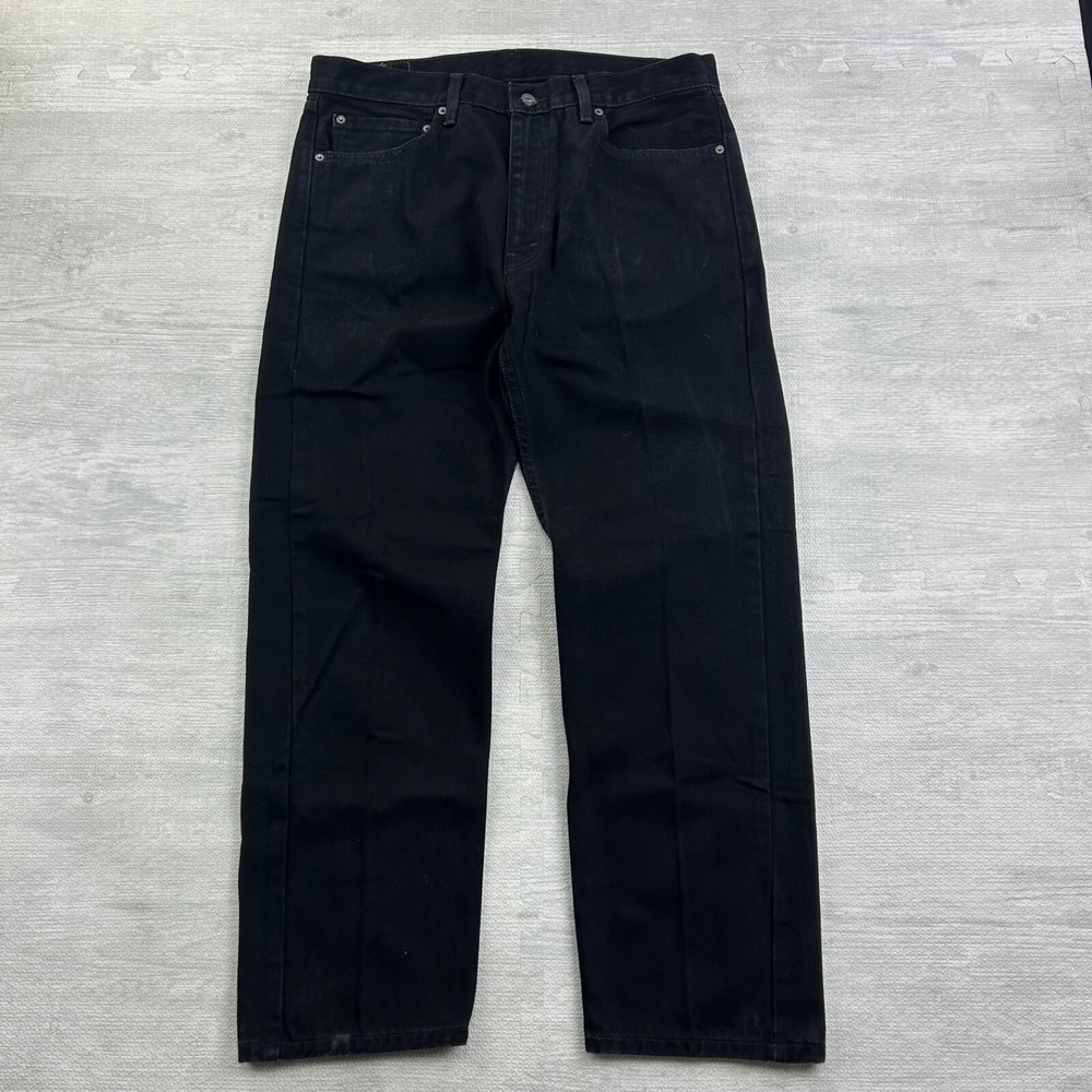 Levi's 505 Jeans Size 36x30 Black Dark‎ Wash Denim Regular Fit Straight Leg